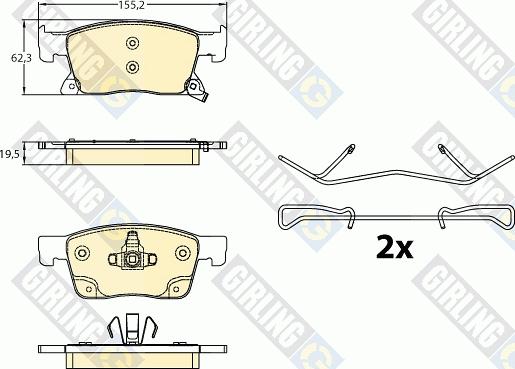 Girling 6121392 - Kit pastiglie freno, Freno a disco autozon.pro