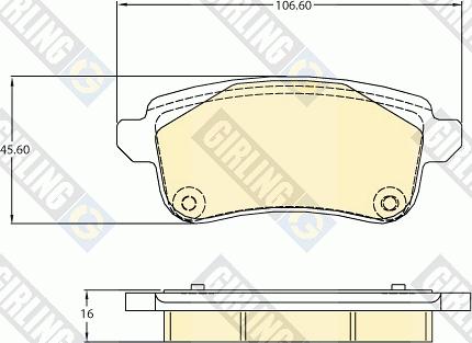 Girling 6121361 - Kit pastiglie freno, Freno a disco autozon.pro