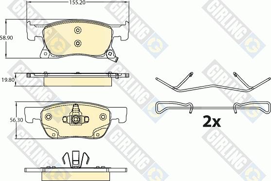 Girling 6121382 - Kit pastiglie freno, Freno a disco autozon.pro