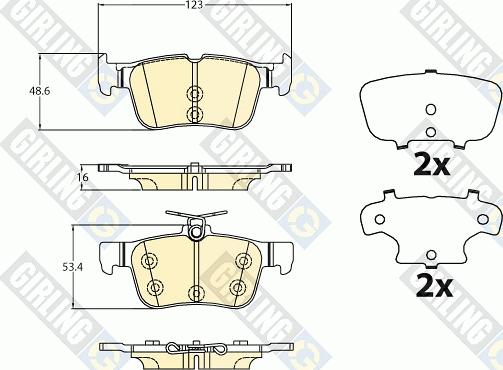 Girling 6121331 - Kit pastiglie freno, Freno a disco autozon.pro