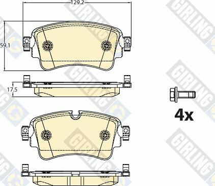 Girling 6121321 - Kit pastiglie freno, Freno a disco autozon.pro