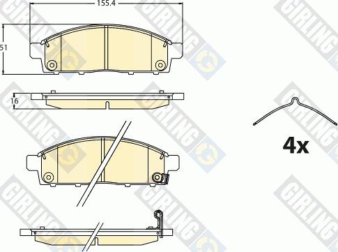 Girling 6121246 - Kit pastiglie freno, Freno a disco autozon.pro