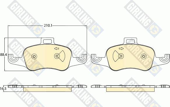 Girling 6121202 - Kit pastiglie freno, Freno a disco autozon.pro