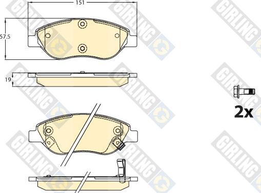 Girling 6122288 - Kit pastiglie freno, Freno a disco autozon.pro