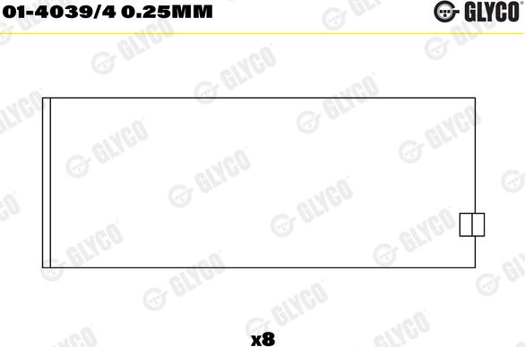 Glyco 01-4039/4 0.25mm - Bronzina di biella autozon.pro