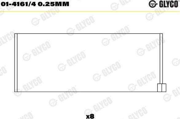 Glyco 01-4161/4 0.25mm - Bronzina di biella autozon.pro