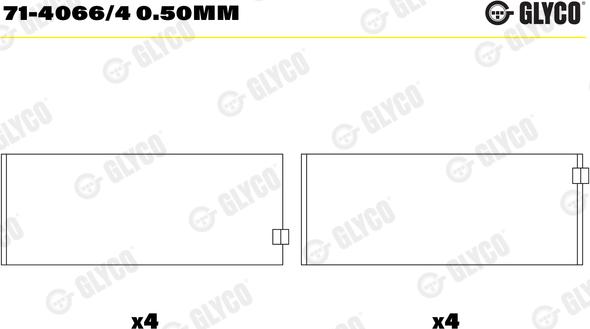 Glyco 71-4066/4 0.50mm - Bronzina di biella autozon.pro