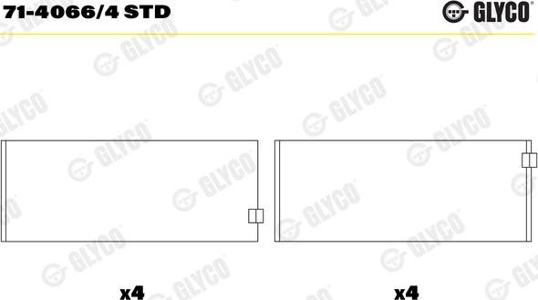 Glyco 71-4066/4 STD - Bronzina di biella autozon.pro