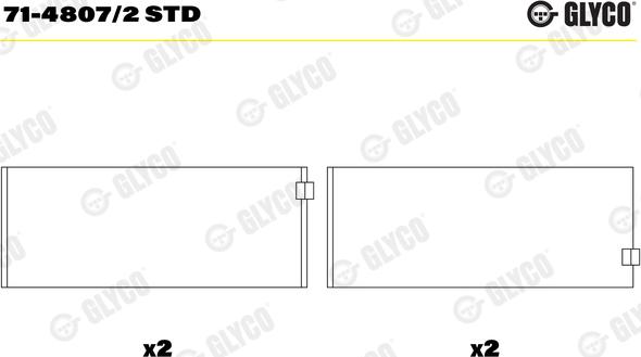 Glyco 71-4807/2 STD - Bronzina di biella autozon.pro