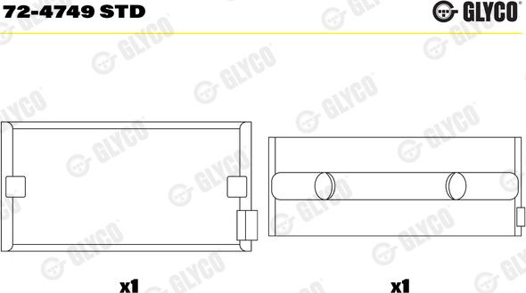 Glyco 72-4749 STD - Cuscinetto albero a gomiti autozon.pro