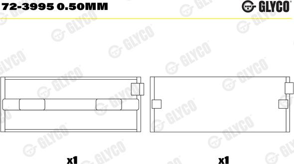 Glyco 72-3995 0.50mm - Cuscinetto albero a gomiti autozon.pro