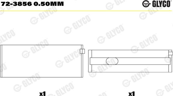 Glyco 72-3856 0.50mm - Cuscinetto albero a gomiti autozon.pro