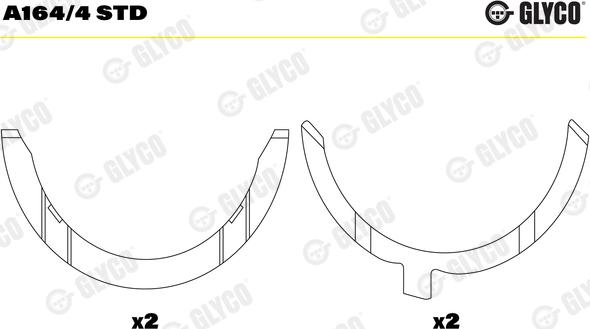 Glyco A164/4 STD - Spessore di registro,Albero a gomiti autozon.pro