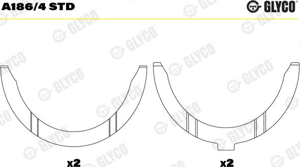 Glyco A186/4 STD - Spessore di registro,Albero a gomiti autozon.pro