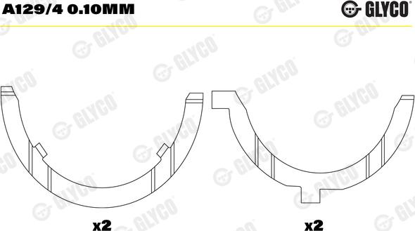 Glyco A129/4 0.10mm - Spessore di registro,Albero a gomiti autozon.pro