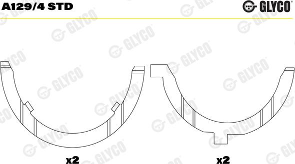 Glyco A129/4 STD - Spessore di registro,Albero a gomiti autozon.pro