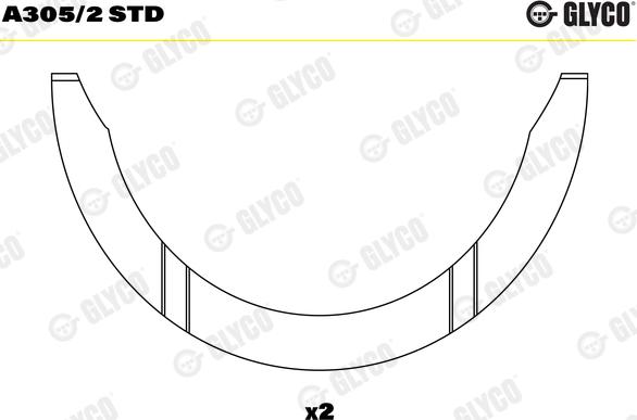 Glyco A305/2 STD - Spessore di registro,Albero a gomiti autozon.pro