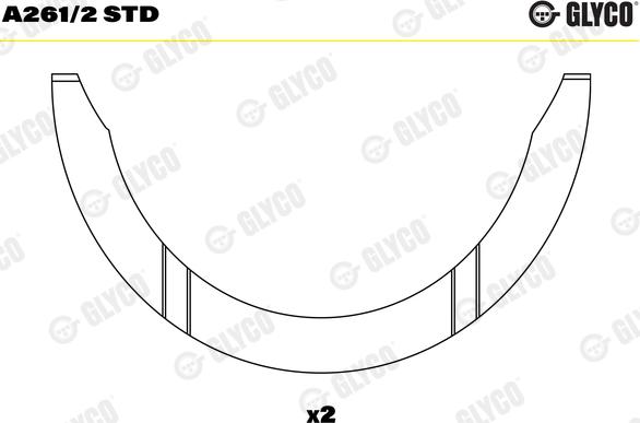 Glyco A261/2 STD - Spessore di registro,Albero a gomiti autozon.pro