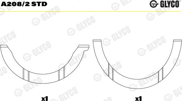 Glyco A208/2 STD - Spessore di registro,Albero a gomiti autozon.pro