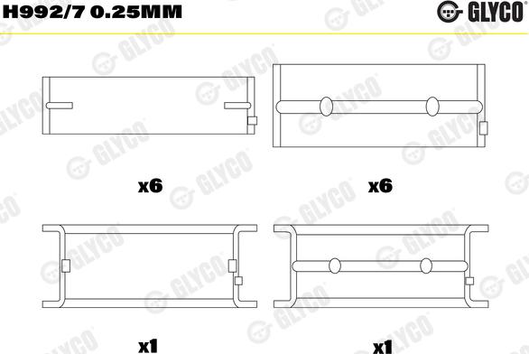 Glyco H992/7 0.25mm - Cuscinetto albero a gomiti autozon.pro