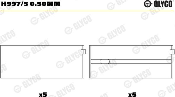 Glyco H997/5 0.50mm - Cuscinetto albero a gomiti autozon.pro