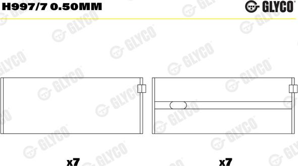 Glyco H997/7 0.50mm - Cuscinetto albero a gomiti autozon.pro