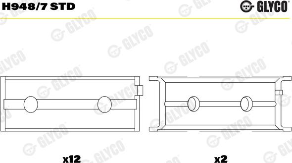 Glyco H948/7 STD - Cuscinetto albero a gomiti autozon.pro