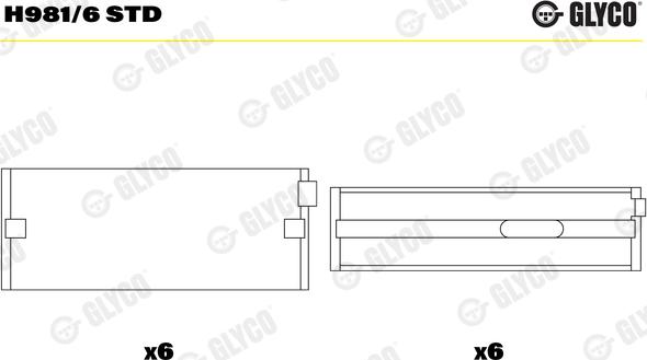 Glyco H981/6 STD - Cuscinetto albero a gomiti autozon.pro