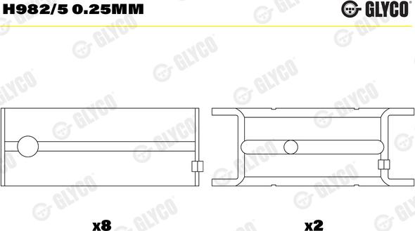 Glyco H982/5 0.25mm - Cuscinetto albero a gomiti autozon.pro