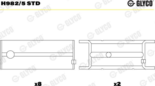 Glyco H982/5 STD - Cuscinetto albero a gomiti autozon.pro