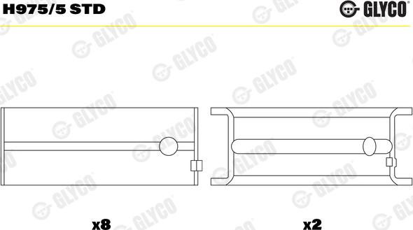 Glyco H975/5 STD - Cuscinetto albero a gomiti autozon.pro