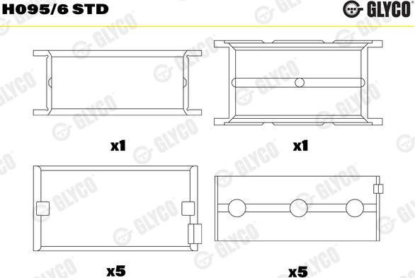 Glyco H095/6 STD - Cuscinetto albero a gomiti autozon.pro