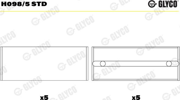 Glyco H098/5 STD - Cuscinetto albero a gomiti autozon.pro