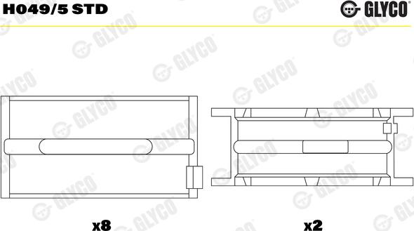 Glyco H049/5 STD - Cuscinetto albero a gomiti autozon.pro