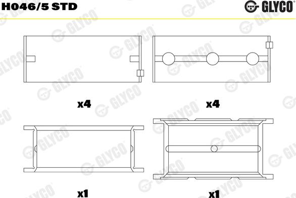 Glyco H046/5 STD - Cuscinetto albero a gomiti autozon.pro