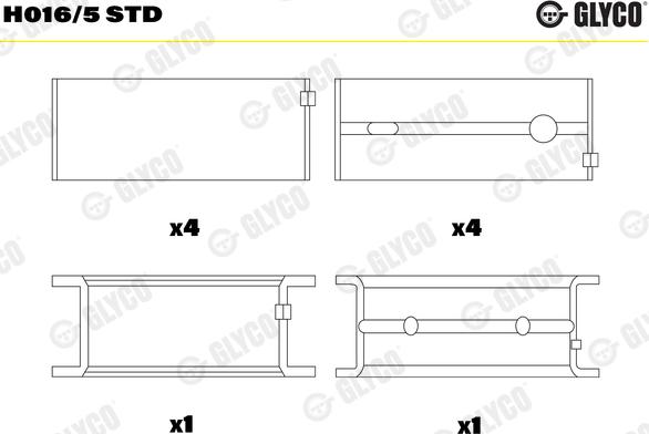 Glyco H016/5 STD - Cuscinetto albero a gomiti autozon.pro