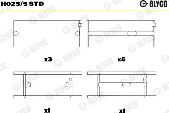 Glyco H025/5 STD - Cuscinetto albero a gomiti autozon.pro