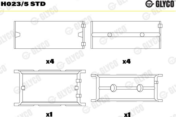 Glyco H023/5 STD - Cuscinetto albero a gomiti autozon.pro