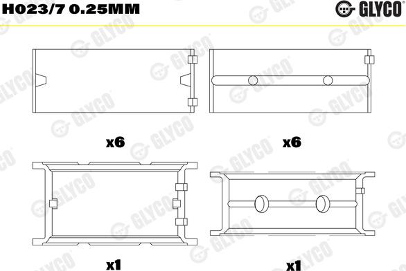 Glyco H023/7 0.25mm - Cuscinetto albero a gomiti autozon.pro