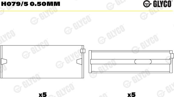 Glyco H079/5 0.50mm - Cuscinetto albero a gomiti autozon.pro