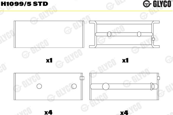 Glyco H1099/5 STD - Cuscinetto albero a gomiti autozon.pro