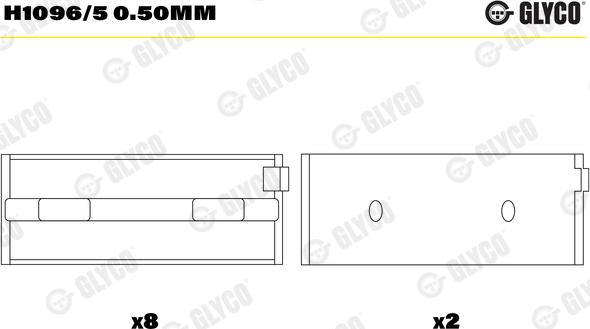 Glyco H1096/5 0.50mm - Cuscinetto albero a gomiti autozon.pro