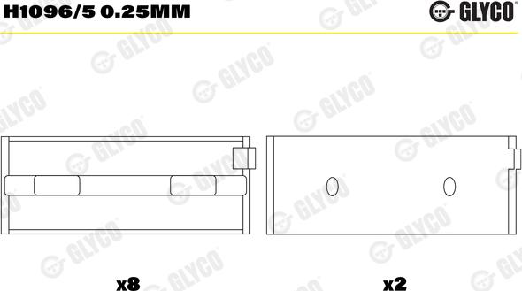 Glyco H1096/5 0.25mm - Cuscinetto albero a gomiti autozon.pro