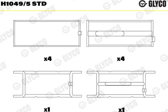 Glyco H1049/5 STD - Cuscinetto albero a gomiti autozon.pro