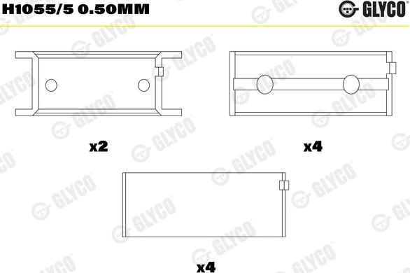 Glyco H1055/5 0.50mm - Cuscinetto albero a gomiti autozon.pro