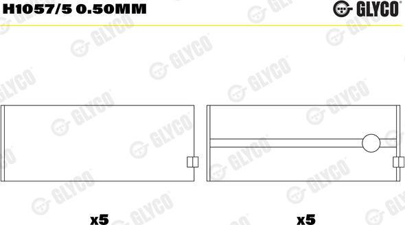 Glyco H1057/5 0.50mm - Cuscinetto albero a gomiti autozon.pro