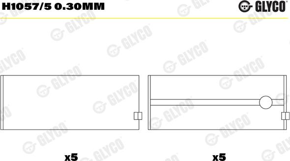 Glyco H1057/5 0.30mm - Cuscinetto albero a gomiti autozon.pro