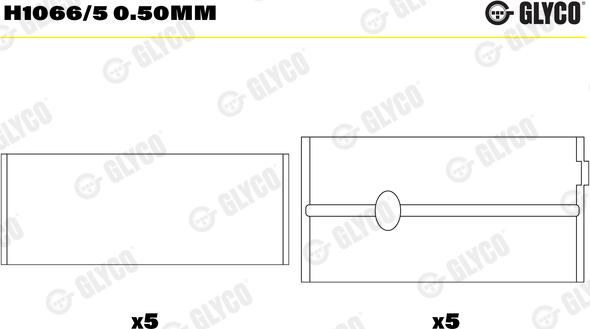 Glyco H1066/5 0.50mm - Cuscinetto albero a gomiti autozon.pro