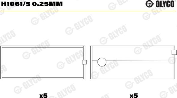 Glyco H1061/5 0.25mm - Cuscinetto albero a gomiti autozon.pro