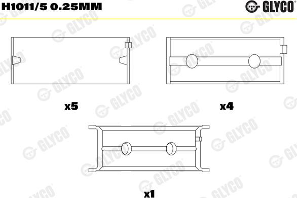 Glyco H1011/5 0.25mm - Cuscinetto albero a gomiti autozon.pro